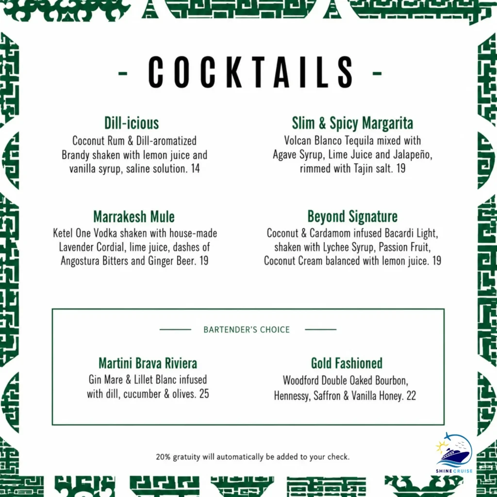 The Sunset Bar Menu 2