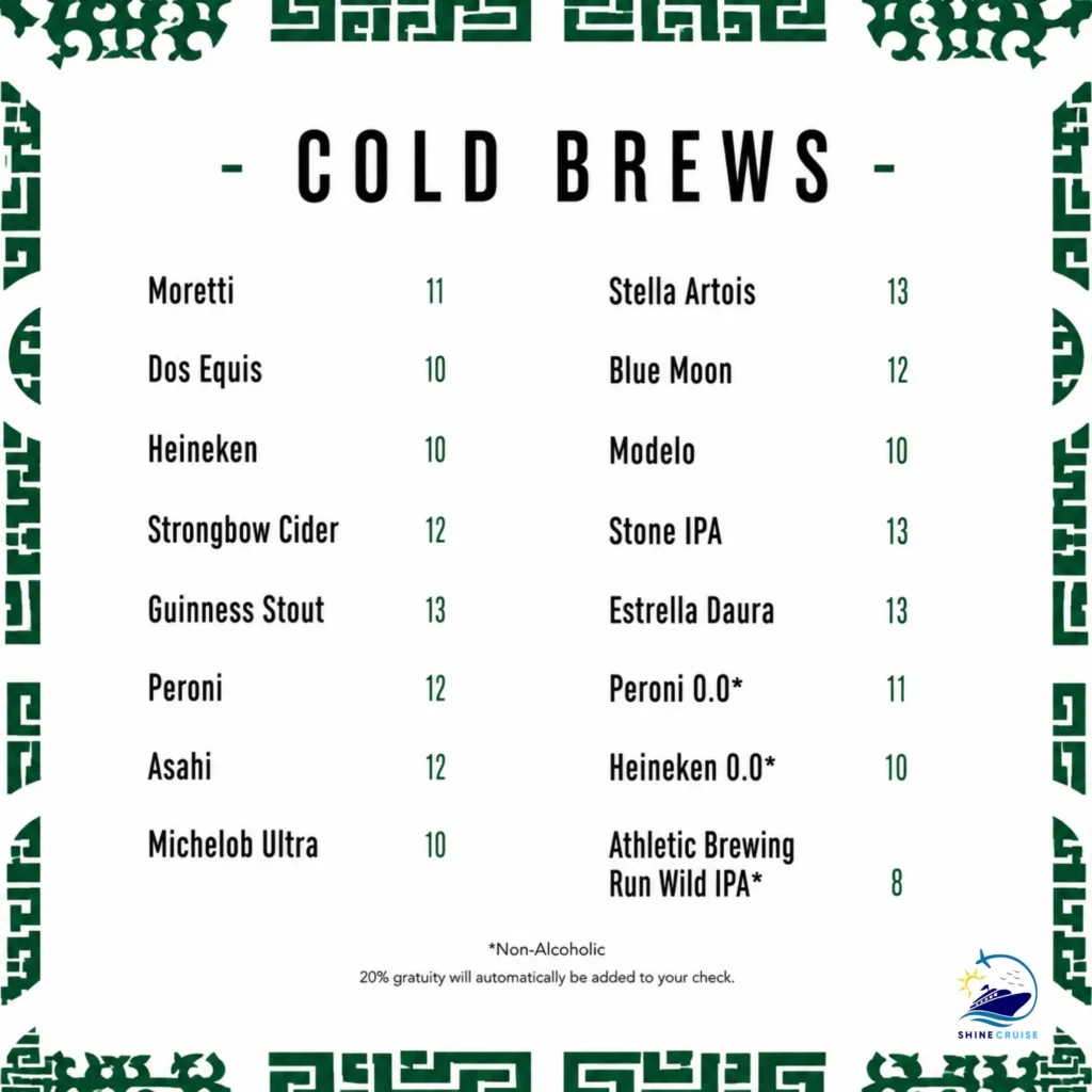 The Sunset Bar Menu 3