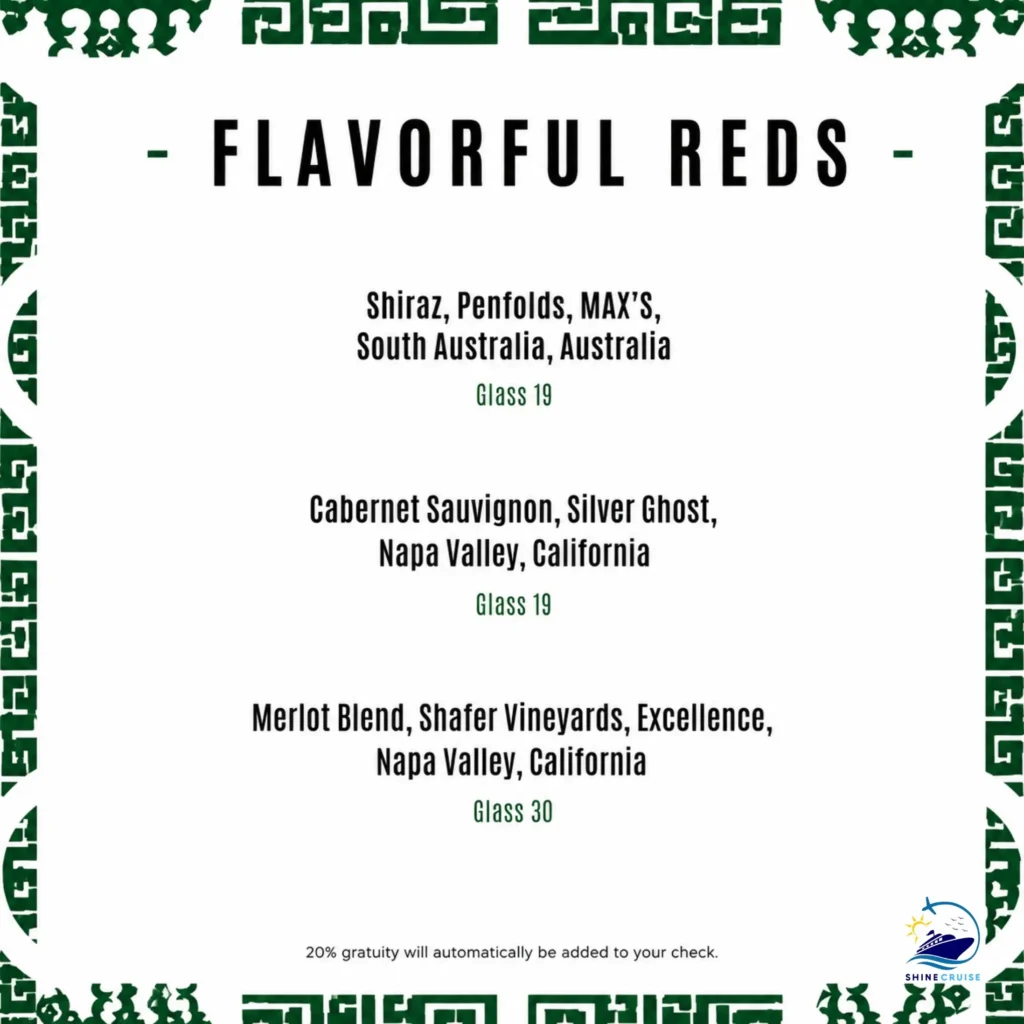 The Sunset Bar Menu 8