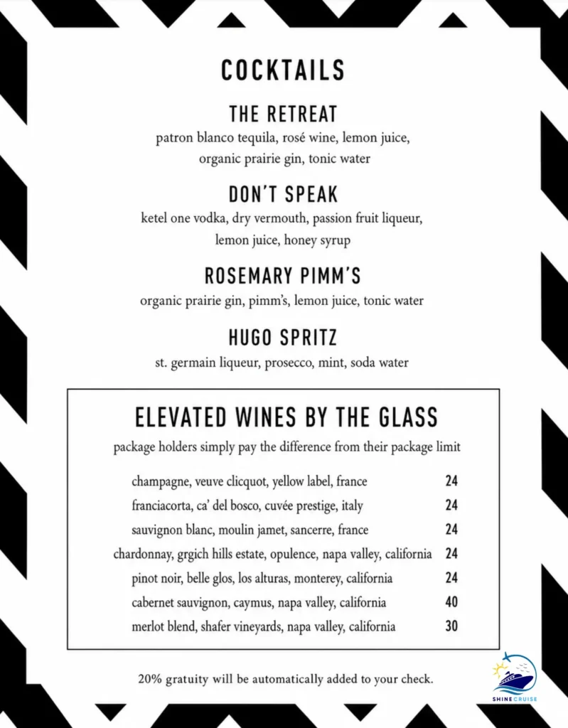 The Retreat Loungeย Menu 2