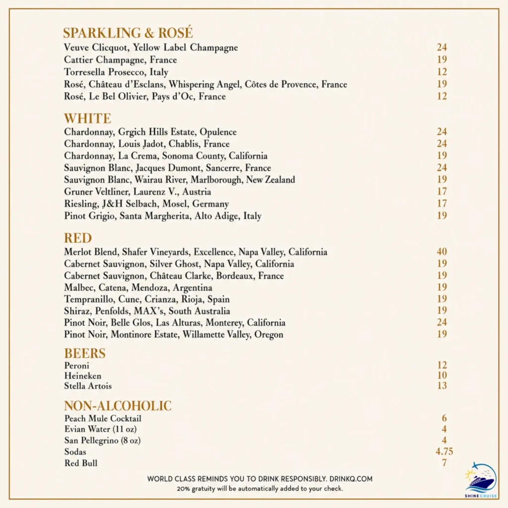 The World Class Bar Menu 6