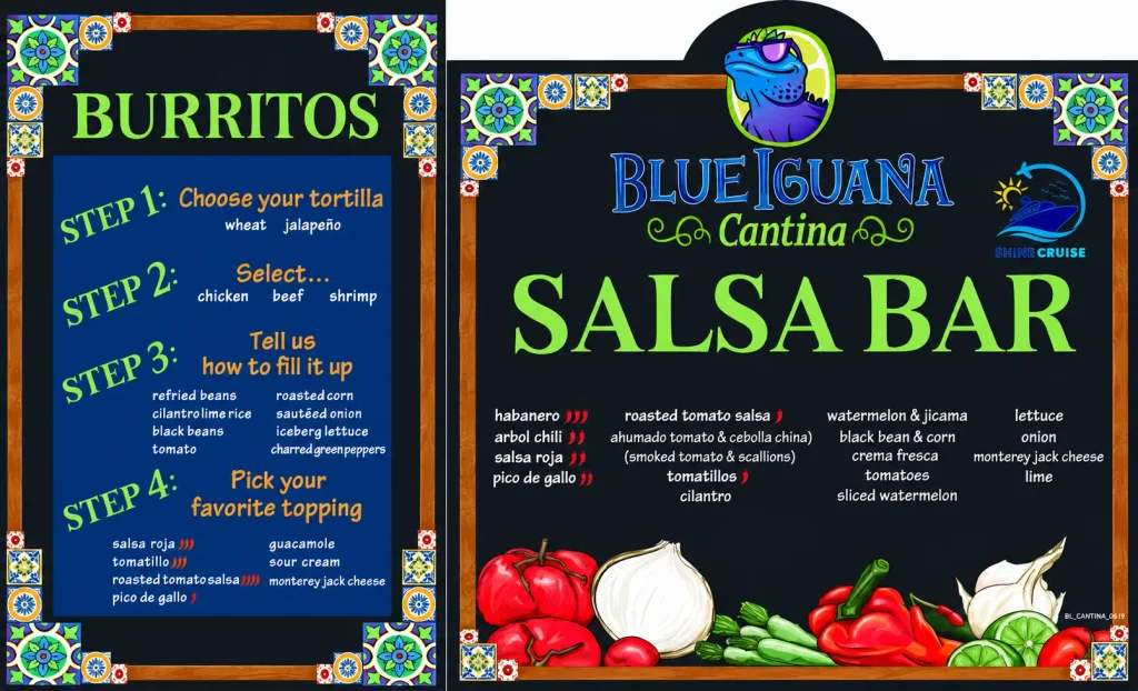 Carnival Jubilee BlueIguanaย Cantina Lunch menu 2