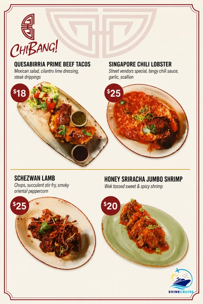 Carnival Jubilee ChiBang Dinner menu 2