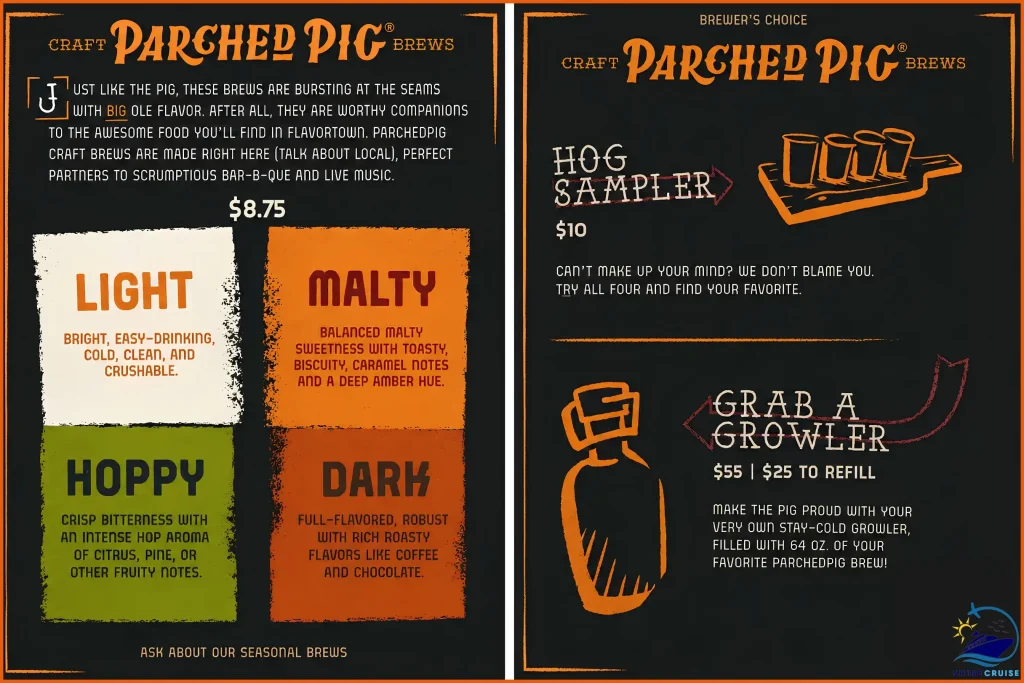 Carnival Jubilee Guy's Pig & Anchor Smokehouse Brewhouse menu 4