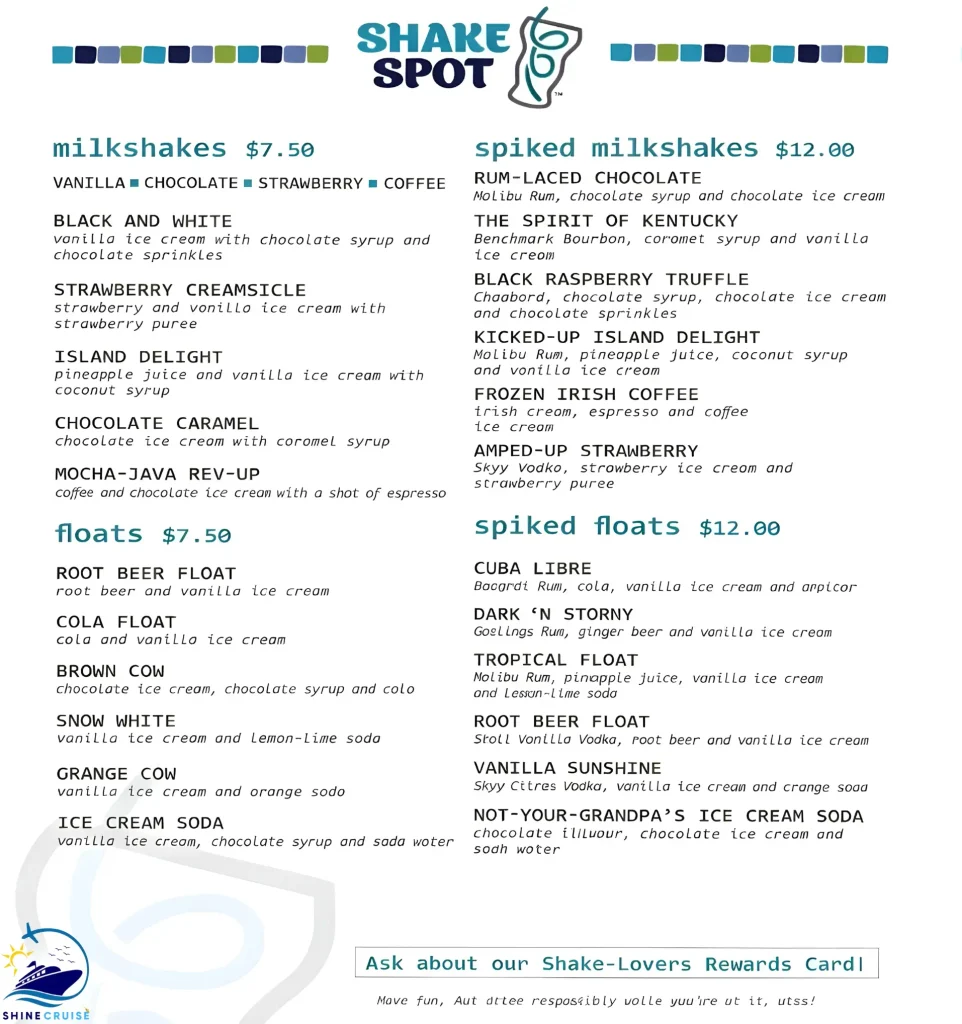 Carnival Jubilee JavaBlueย Cafรฉ menu 3