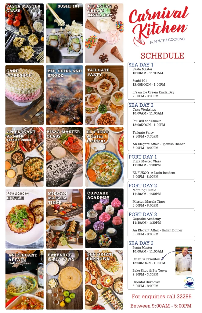 Carnival Jubilee Carnival Kitchen menu