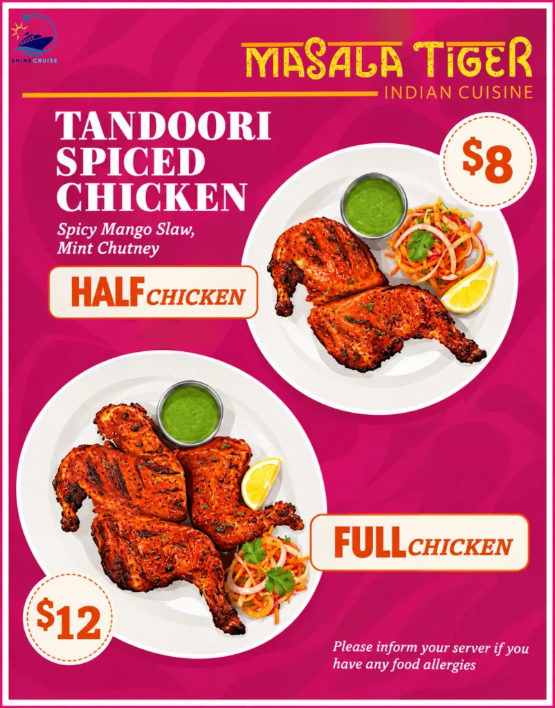 Carnival Jubilee Masala Tiger menu 2