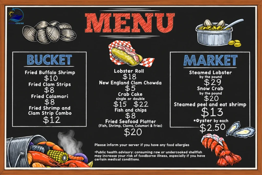 Carnival Jubilee Seafood Shack menu