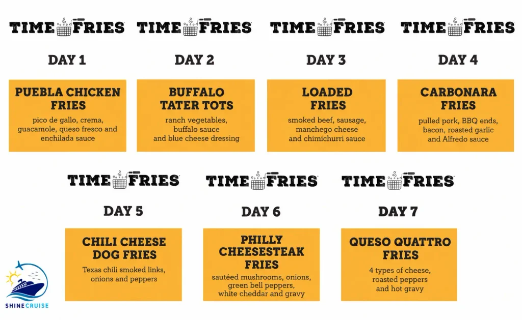 Carnival Jubilee Street Eats menu 3